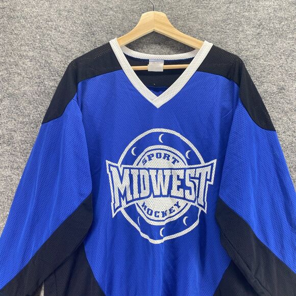 Tour Activewear Hoodie Men M Medium Blue V-Neck Long Sleeve Hockey Midwest - Picture 3 of 9